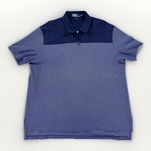 Polo Ralph Lauren Polo Shirt Mens XXL Blue Striped Short Sleeve Cotton